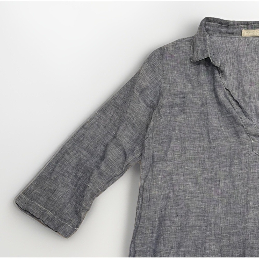 CP Shades Kendall Linen Tunic Blouse Top Size SMALL Lagenlook Coastal Minimalist - Picture 3 of 9